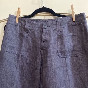 NWOT CAbi Linen steel gray pants